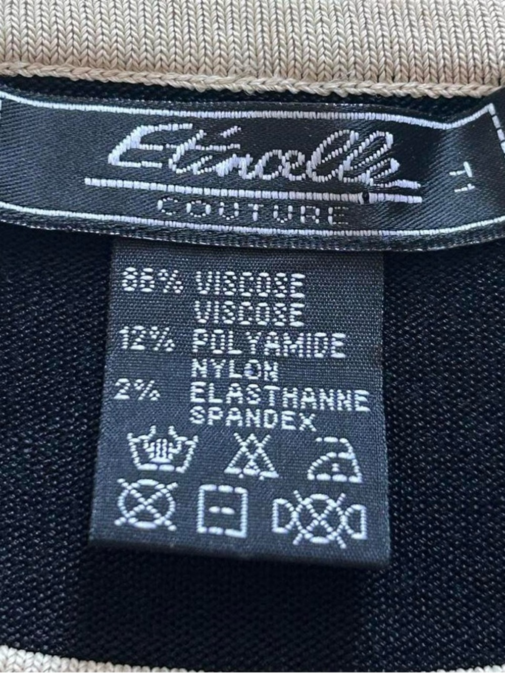 FINAL SALE - 90s Vintage black tank with cream contrast straps Lace Up - Picture 3 of 6